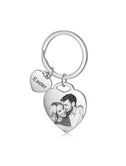 Bosajewel Personalized Calendar Photo Keychain Custom Engraved Keyring for Men Women