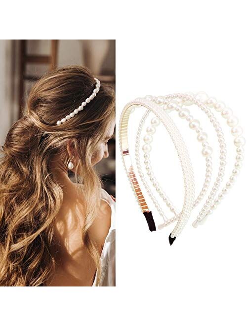 NAISIER 3 Pieces Fashion headbands for women hair accessories for girls,Double Bangs Hairstyle Double Layer Twist Plait Headband Hairpin braided headbands with clips twis