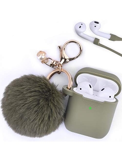 Filoto Case for Airpods, Airpod Case Cover for Apple Airpods 2&1 Charging Case, Cute Air Pods Silicone Protective Accessories Cases/Keychain/Pompom/Strap, Best Gift for G