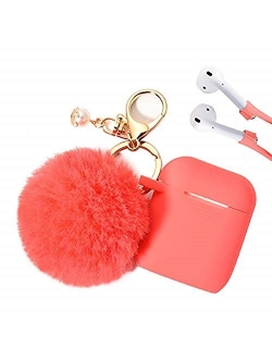 Filoto Case for Airpods, Airpod Case Cover for Apple Airpods 2&1 Charging Case, Cute Air Pods Silicone Protective Accessories Cases/Keychain/Pompom/Strap, Best Gift for G