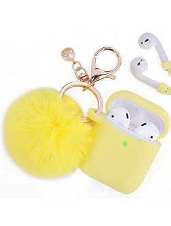 Filoto Case for Airpods, Airpod Case Cover for Apple Airpods 2&1 Charging Case, Cute Air Pods Silicone Protective Accessories Cases/Keychain/Pompom/Strap, Best Gift for G