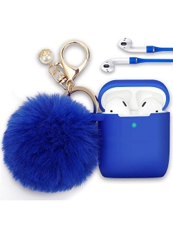 Filoto Case for Airpods, Airpod Case Cover for Apple Airpods 2&1 Charging Case, Cute Air Pods Silicone Protective Accessories Cases/Keychain/Pompom/Strap, Best Gift for G