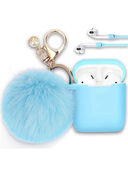 Filoto Case for Airpods, Airpod Case Cover for Apple Airpods 2&1 Charging Case, Cute Air Pods Silicone Protective Accessories Cases/Keychain/Pompom/Strap, Best Gift for G