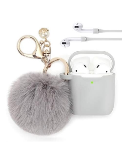 Filoto Case for Airpods, Airpod Case Cover for Apple Airpods 2&1 Charging Case, Cute Air Pods Silicone Protective Accessories Cases/Keychain/Pompom/Strap, Best Gift for G