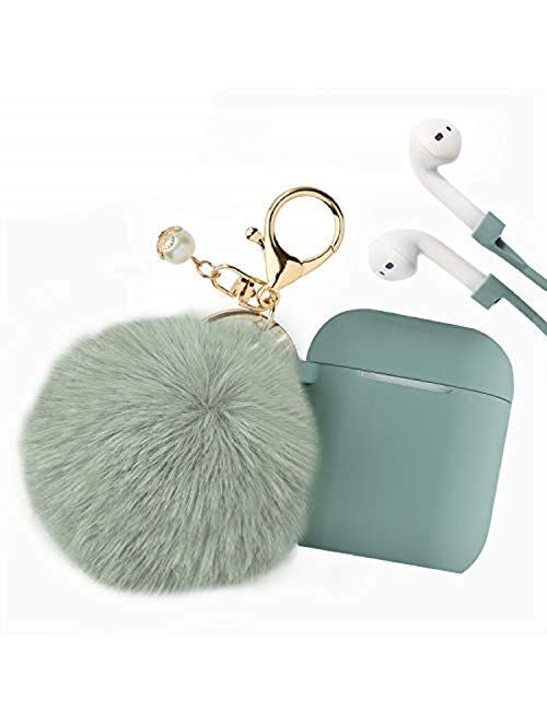 Filoto Case for Airpods, Airpod Case Cover for Apple Airpods 2&1 Charging Case, Cute Air Pods Silicone Protective Accessories Cases/Keychain/Pompom/Strap, Best Gift for G