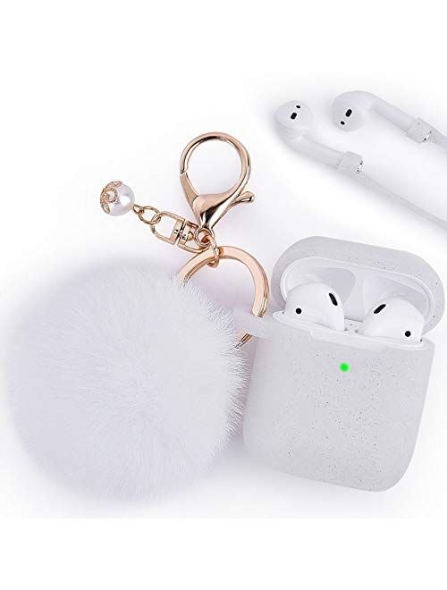 Filoto Case for Airpods, Airpod Case Cover for Apple Airpods 2&1 Charging Case, Cute Air Pods Silicone Protective Accessories Cases/Keychain/Pompom/Strap, Best Gift for G