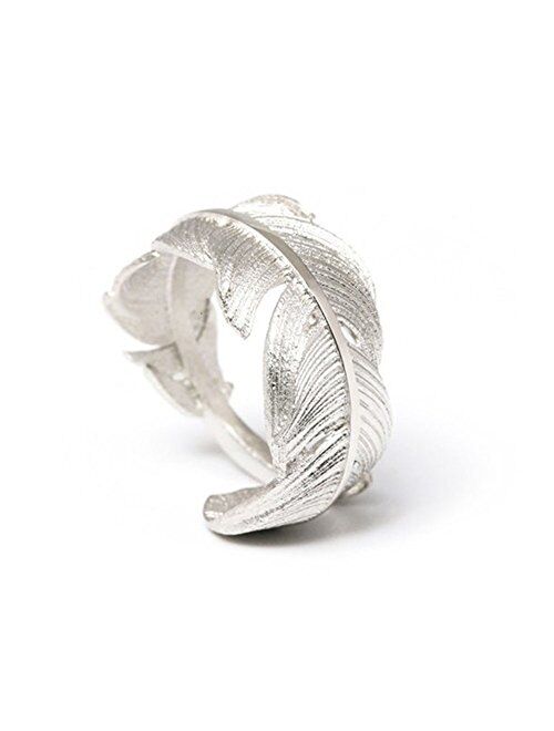 Helen de Lete Simple Style Original Feather From Heaven 925 Sterling Silver Open Ring