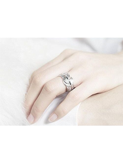 Helen de Lete Simple Style Original Feather From Heaven 925 Sterling Silver Open Ring