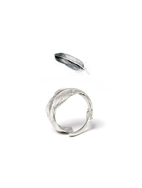 Helen de Lete Simple Style Original Feather From Heaven 925 Sterling Silver Open Ring