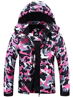 Women's Mountain Waterproof Ski Jacket Windproof Rain Windbreaker Winter Warm Hooded Snow Coat