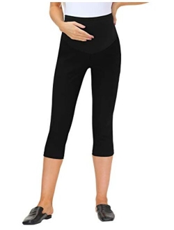 Maacie Women's Maternity Secret Fit Over The Belly Casual Pants