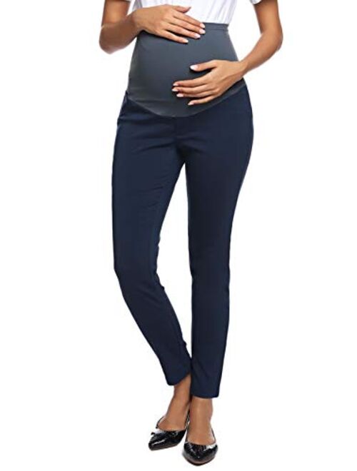 Maacie Women's Maternity Secret Fit Over The Belly Casual Pants