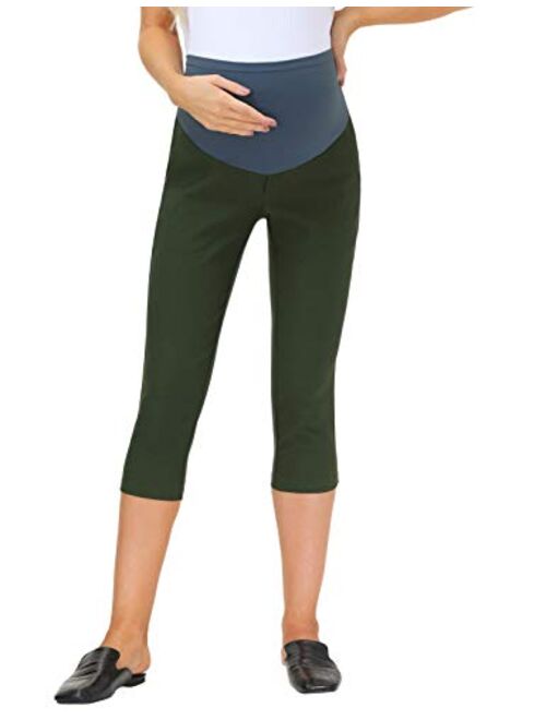 Maacie Women's Maternity Secret Fit Over The Belly Casual Pants