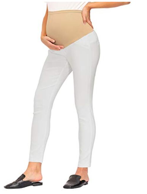 Maacie Women's Maternity Secret Fit Over The Belly Casual Pants