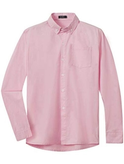 Spring&Gege Boys Long Sleeve Uniform Cotton Twill Button Down Shirt