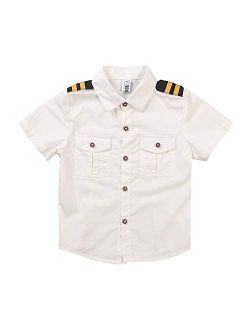 Phorecys Little Big Boys Uniform Long/Short Sleeve Button Down Cotton Shirt