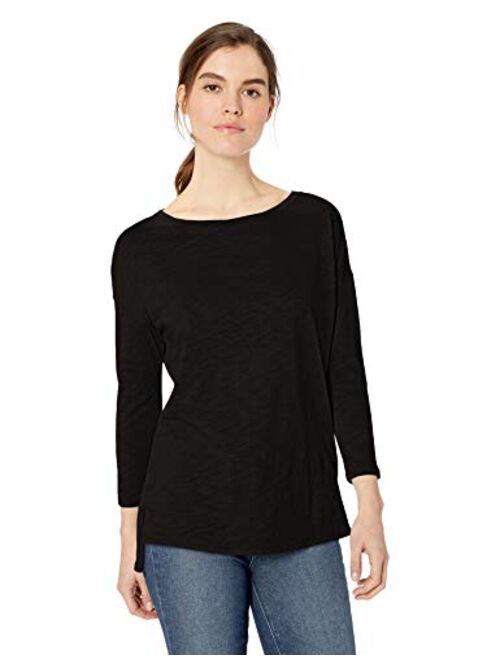 Amazon Brand - Daily Ritual Women's Lightweight Lived-In Cotton 3/4-sleeve Drop-Shoulder Tunic