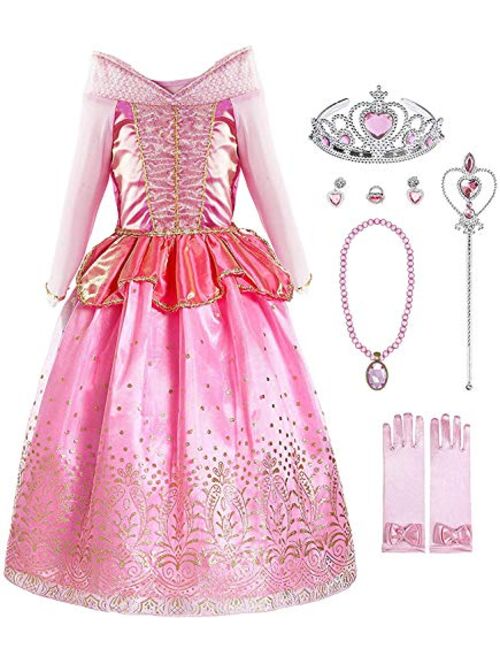 Okidokiyo Little Girls Princess Costume Halloween Party Dress Up