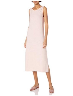 Women's Cozy Knit Standard-Fit Sleeveless Bateau Neck Midi Dress