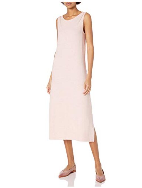 Daily Ritual Women's Cozy Knit Standard-Fit Sleeveless Bateau Neck Midi Dress