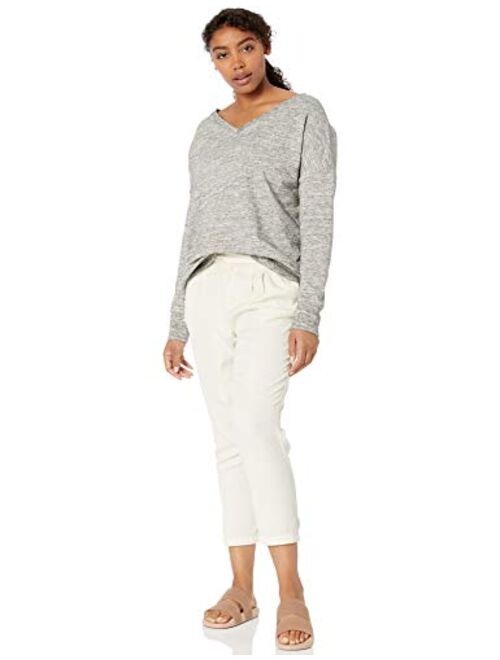 Amazon Brand - Daily Ritual Women's Oversized Terry Cotton and Modal V-Neck Drop-Shoulder Sweatshirt