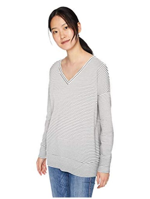 Amazon Brand - Daily Ritual Women's Oversized Terry Cotton and Modal V-Neck Drop-Shoulder Sweatshirt