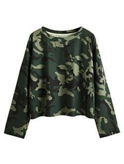 Women's Casual Long Sleeve Tops Raw Cut Pullover Sweatshirt