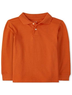 Boys' Uniform Long Sleeve Pique Polo