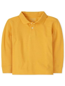 Boys' Uniform Long Sleeve Pique Polo