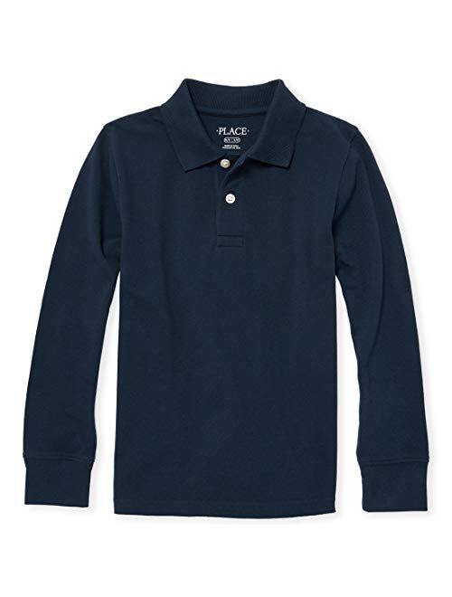 The Children's Place Boys' Uniform Long Sleeve Pique Polo