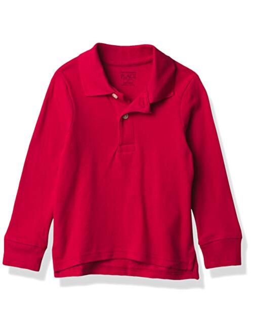 The Children's Place Boys' Uniform Long Sleeve Pique Polo