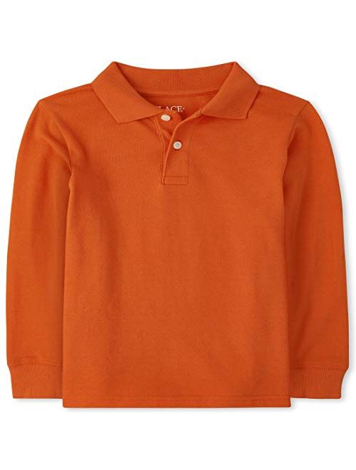 The Children's Place Boys' Uniform Long Sleeve Pique Polo