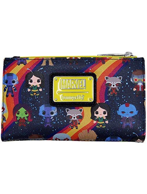 Loungefly x Marvel Guardians of the Galaxy Chibi Print Flap Wallet