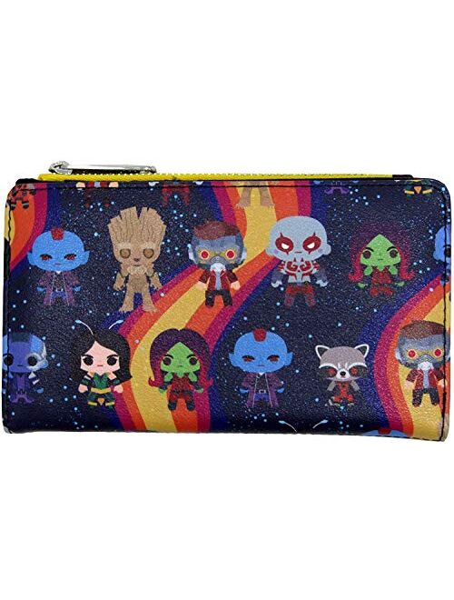 Loungefly x Marvel Guardians of the Galaxy Chibi Print Flap Wallet