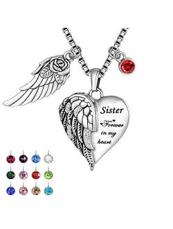 Forever in my heart with 12 Birthstones Cremation Jewelry Keepsake Memorial Urn Necklace