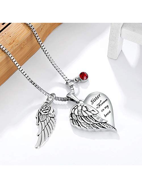 Forever in my heart with 12 Birthstones Cremation Jewelry Keepsake Memorial Urn Necklace