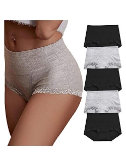 OPIBOO Women's Cotton Underwear,Soft Underwear Women Briefs,Ladies Comfort Breathable Underpants Panties