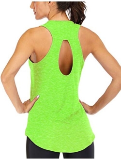 ICTIVE Women's Yoga Top Backless Workout Tank Tops for Women Sleeveless Keyhole Open Back Racerback Muscle Tanks