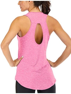 ICTIVE Women's Yoga Top Backless Workout Tank Tops for Women Sleeveless Keyhole Open Back Racerback Muscle Tanks