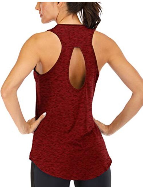 ICTIVE Women's Yoga Top Backless Workout Tank Tops for Women Sleeveless Keyhole Open Back Racerback Muscle Tanks