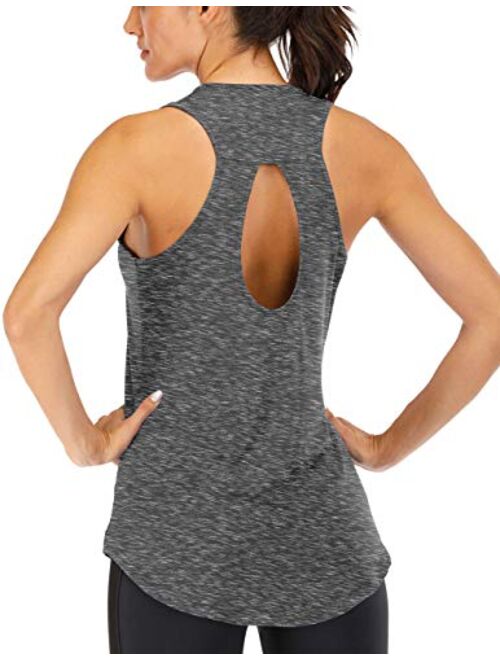 ICTIVE Women's Yoga Top Backless Workout Tank Tops for Women Sleeveless Keyhole Open Back Racerback Muscle Tanks