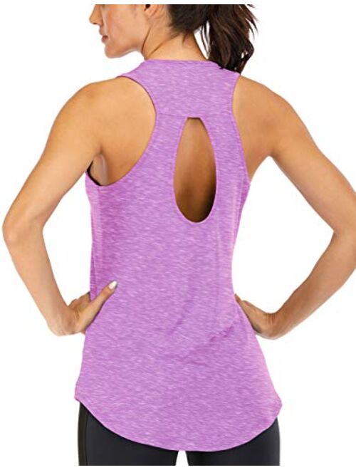 ICTIVE Women's Yoga Top Backless Workout Tank Tops for Women Sleeveless Keyhole Open Back Racerback Muscle Tanks