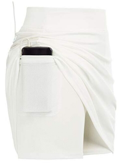 JACK SMITH Women's Athletic Skort Back Pleated Waist Stretchy Sports A-Line Skirts with Pockets