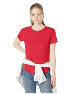 Amazon Brand - Daily Ritual Women's Lived-in Cotton Roll-Sleeve Crewneck T-Shirt