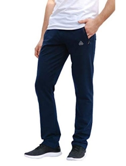 SCR SPORTSWEAR S-3X 30/32/34/36/38 Long Inseam Men's Sweatpants Workout Athletic Running Sweats Lounge Pants Zipper Pockets