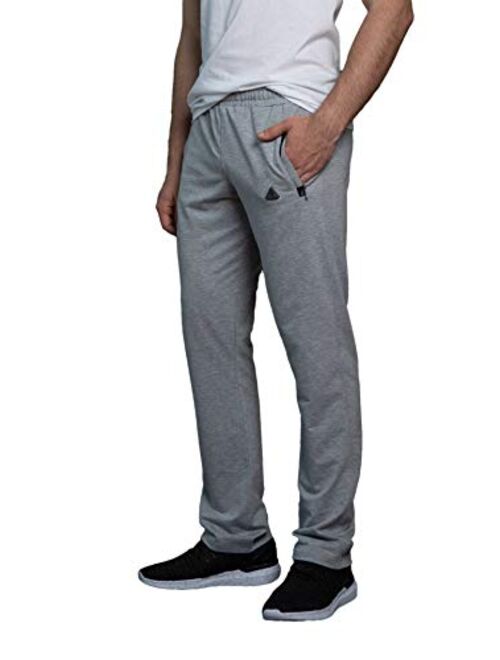 SCR SPORTSWEAR S-3X 30/32/34/36/38 Long Inseam Men's Sweatpants Workout Athletic Running Sweats Lounge Pants Zipper Pockets