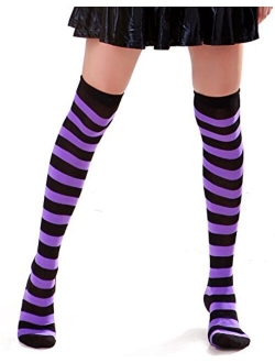 HDE Women's Extra Long Striped Socks Over Knee High Opaque Stockings