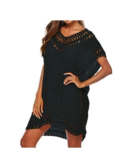 Women Perspective Stripe Print Tassel Swimsuit Cover Up Dress Kaftan Bikini Swimwear Cover-Ups