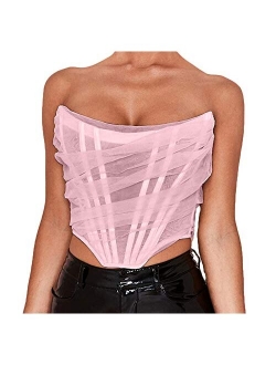 Sexy Women Deep V Neck Spaghetti Strap Lace Vest Croset Tank Top Satin Y2K Cami Shirts Camisole Streetwear
