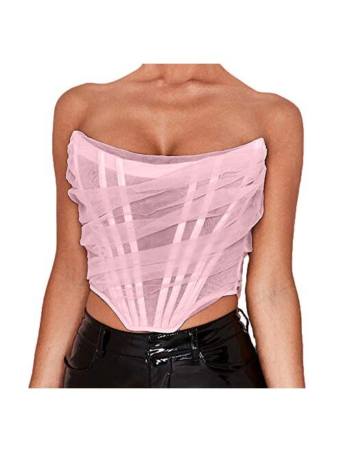 Multitrust Sexy Women Deep V Neck Spaghetti Strap Lace Vest Croset Tank Top Satin Y2K Cami Shirts Camisole Streetwear